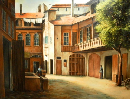 Václav Janska, dvůr u Císařských 90 x 120 cm