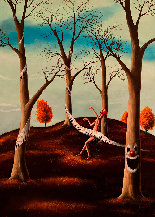 Zasněný pianista a vysmátý klaun 60x40 cm 2026