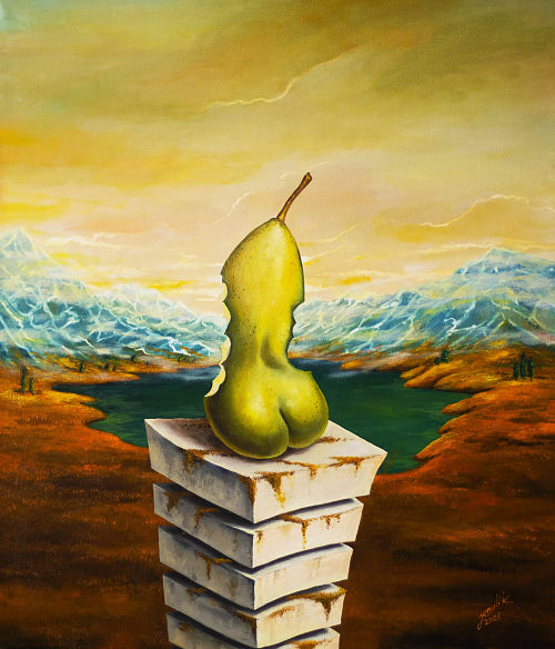 Hruška k nakousnutí...60 x 50 cm 2021