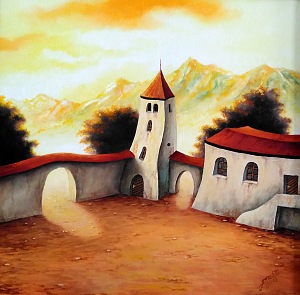 Osamělý dvůr 35 x 35 cm