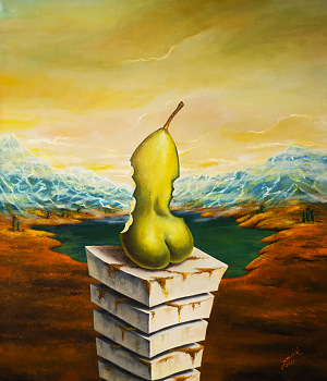 Hruška k nakousnutí...60 x 50 cm 2021